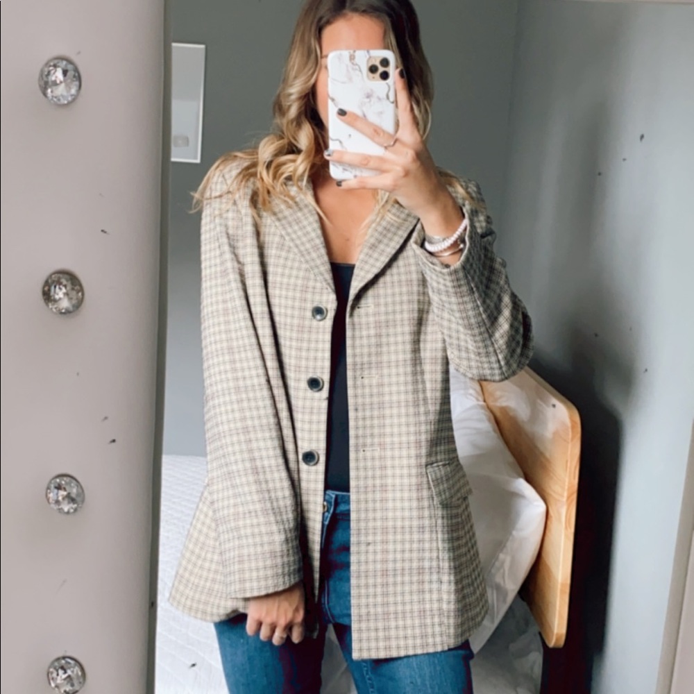 Evan Picone Suit Jacket Blazer trendy Plaid - Picture 2 of 5